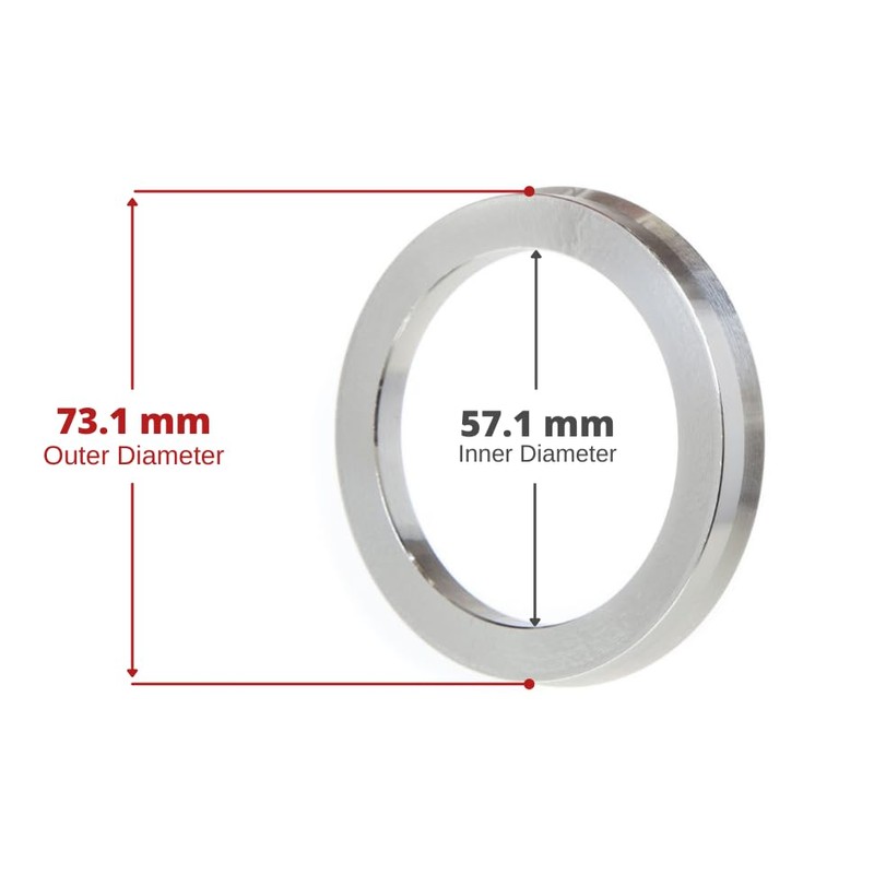 Circuit Performance 73.1mm OD to 57.1mm ID Silver Aluminum Hub