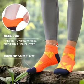 WeciBor Ladies Bamboo Trainer Socks Anti Blister Arch Support Low Cut Running Short Sweat-Wicking LightWeight, 4 Pairs Colorful Athletic sock, Size 3-5