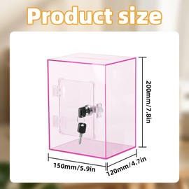 Clear Piggy Bank for Adults Kids with Key, Openable Large Acrylic Piggy Bank Money Saving Box, Reusable Coin Bank Change Jar for Real Money, for All Ages(Pink)