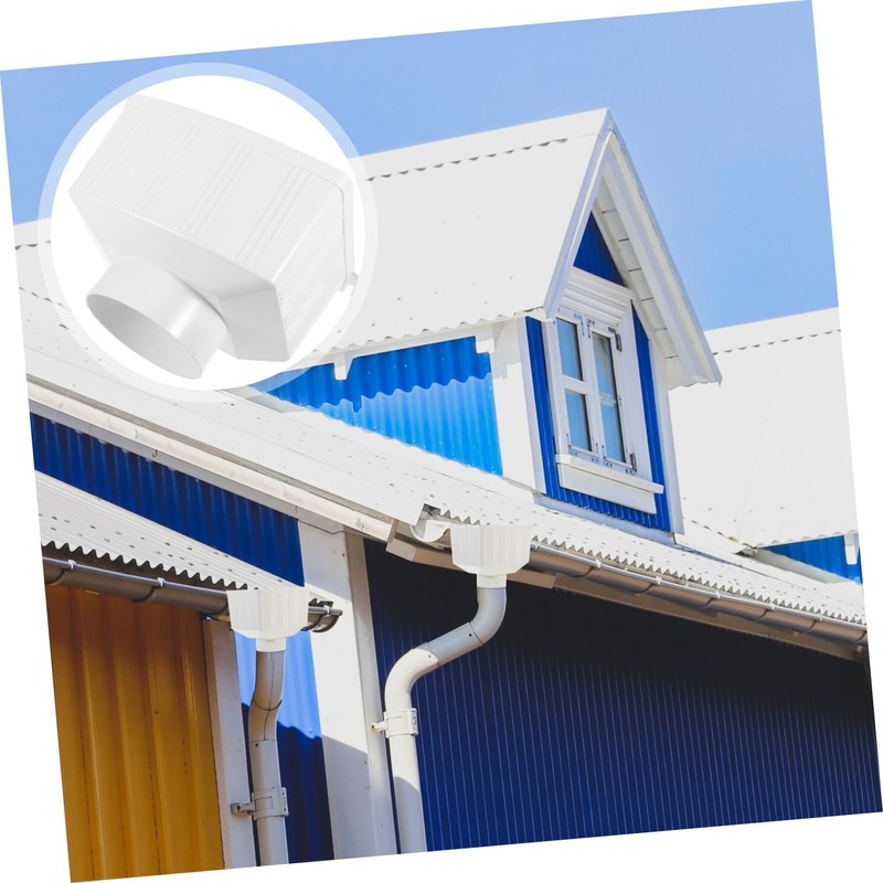 KONTONTY Square Rainwater Collection Module for Downspout PVC Diverter for