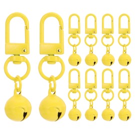 PATIKIL 10 PCS Dog Bell, Cat Bell Small Pet Collar Bells Keychain Cute Bulk Loud Jingle for Dog Collar Charm Pendant Necklace Accessories DIY Crafts Christmas, Yellow