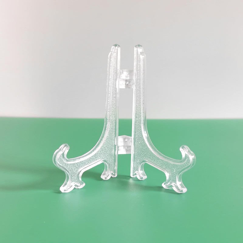 Cretty-Meet 12pcs 3" Mini Clear Plastic Easels, Little Display Stands