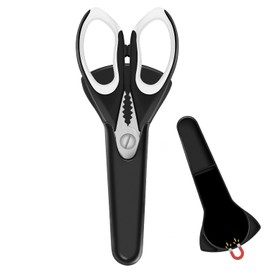 1 Pack Sharp Kitchen Scissor Set with Magnetic Holder, Heavy Duty Kitchen Shears Meat Scissors, Multifunctional Stainless Steel Cooking Poultry Scissors for Household School Picnic