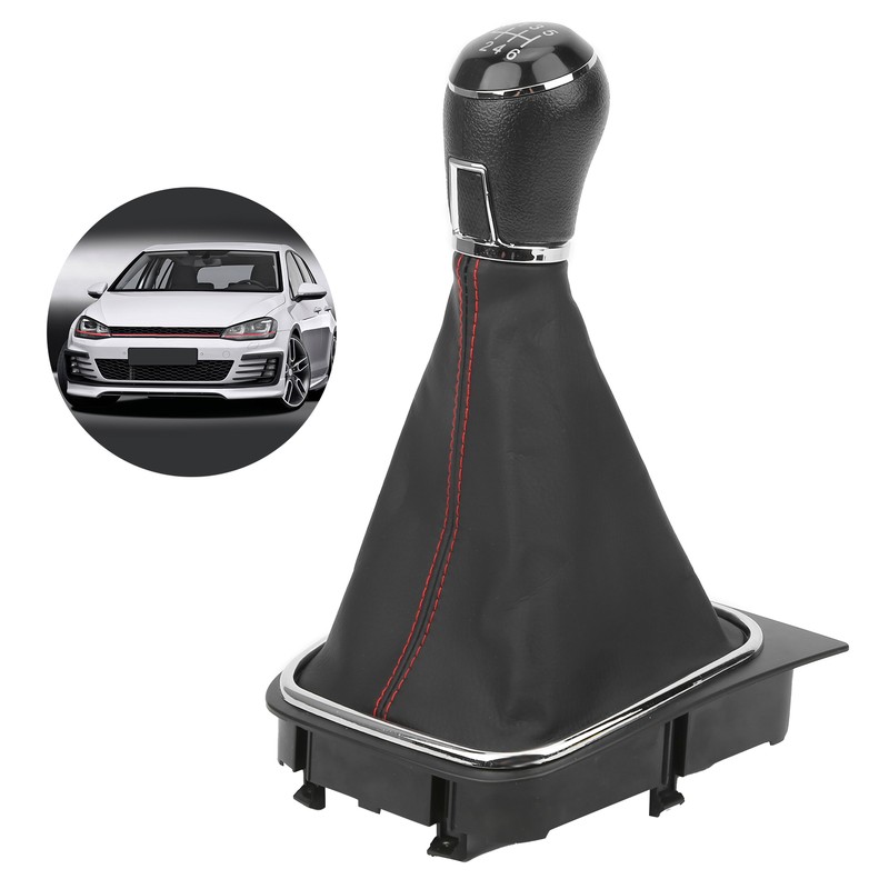 PU Leather Gear Shift Knob with Dustproof Cover Boot 6