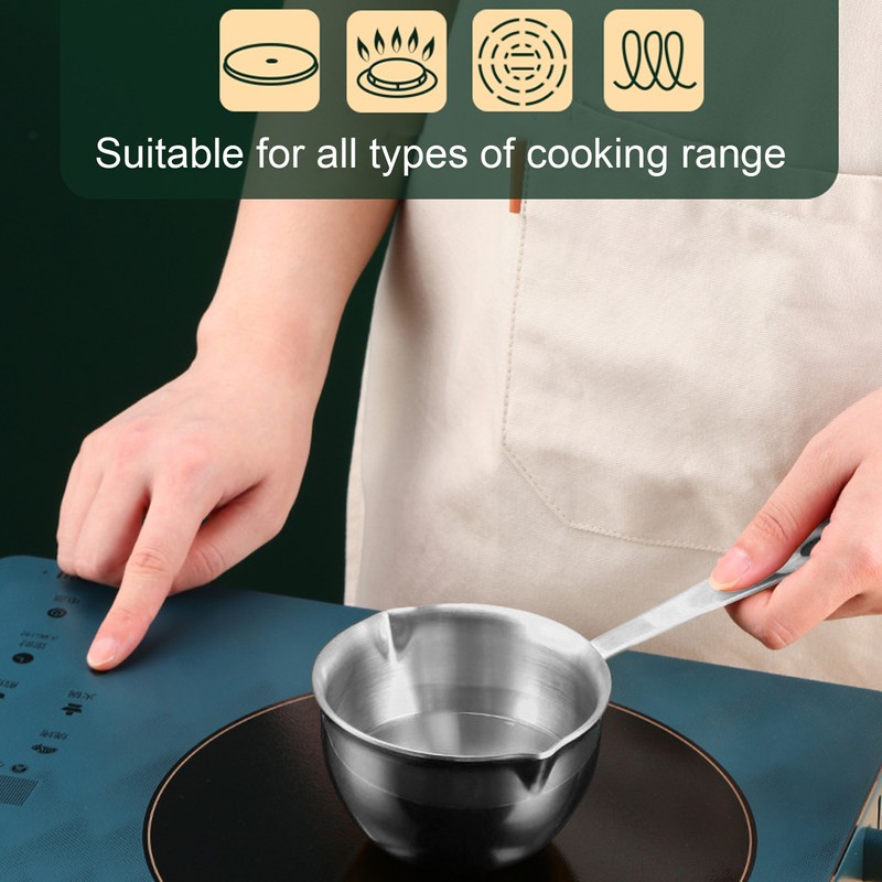Stainless Steel Saucepan Professional Home Cooking Sauce Pan with Pour
