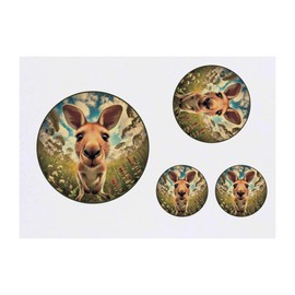 Azeeda 4 x 'Trail Cam Känguru' Temporäre Tattoos - Wasserfest, Hautfreundlich & Ungiftig · Transfers in Verschiedenen Größen (TO00081806)