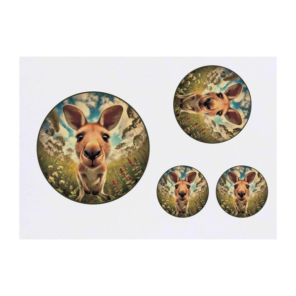 Azeeda 4 x 'Trail Cam Känguru' Temporäre Tattoos - Wasserfest,