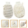 NOLITOY 2pcs Exfoliating Bath Mittens Dual-sided Skin Scrubbing Gloves for