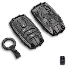 Aoocar Mech Style Heavy Metal Key Fob Cover, Compatible with Honda 2022 2023 2024 2025 2026, Fit for Accord Civic HR-V CR-V Pilot SI EX EX-L etc, Zinc Alloy Key Case Protector (Model-B,Grey, 1 PCS)