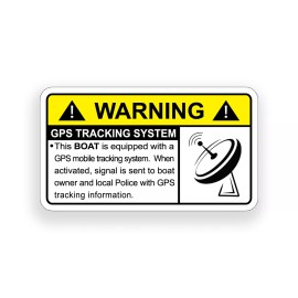 Real Sticky Boat GPS Anti Theft Security Warning Alarm Sticker Marine Dash Decal Kayak Sup
