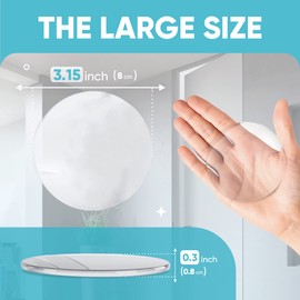 Strongest Home Wall & Door Handle Stopper 3.15" Set of 4 Pieces Clear Rubber Door Knob, Round Wall Shield Cushion, Quiet Wall Protector for Door Handle Guard Door Bumper - Self Adhesive