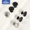 HOMOTEK 15 Pack Cabinet Knobs Drawer Pulls Zinc Stepped Round