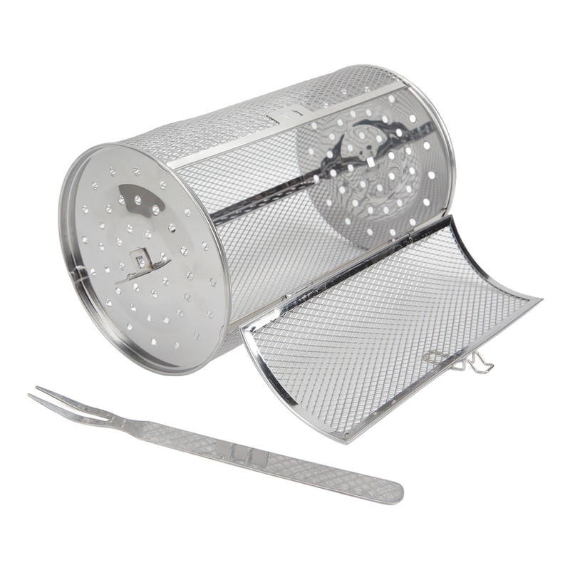 Rolling Grilling Basket Stainless Steel BBQ Rolling Basket Fork Wire