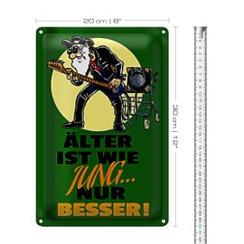 Retro Tin Sign 'Alter ist wie jung... nur besser!' Funny Gift for Music Lovers and Seniors
