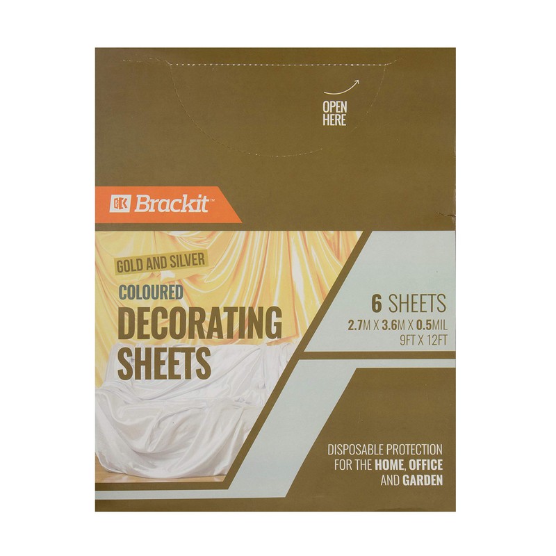 brackit MT2251 Dust Sheets, Gold/Silver (6 Pack)