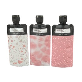 Leak Proof Empty Squeeze Pouches,Refillable Travel Pouches for Toiletries Portable,Travel Fluid Makeup Packing Bag for Lotion Shampoo Face Cream Hand Soap (Pink+Purple, Pack of 6)