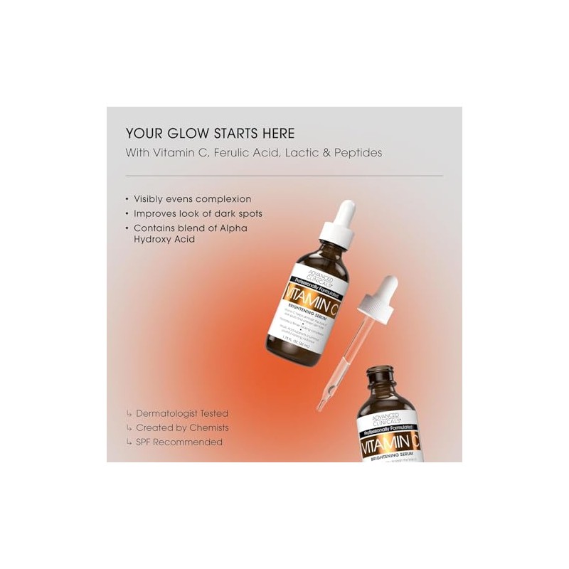 ADVANCED CLINICALS SUERO FACIAL VITAMINA C ANTIEDAD ACLARANTE CON ACIDO