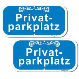 2 x Private Parking Sign - 12" x 6" - Rust Free Aluminum - Weatherproof Fade Resistant