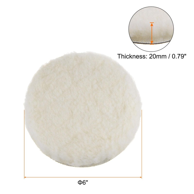 HARFINGTON 6pcs Wool Buffing Pads 6 Inch Polishing Pad Polishing