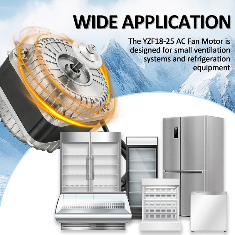 YZF18-25 Condenser Fan Motor 120V 60Hz 1550rpm 18/70W 1.01A AC