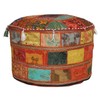 Marubhumi India Floor cotton Ottoman Embellished with Patchwork and Embroidery