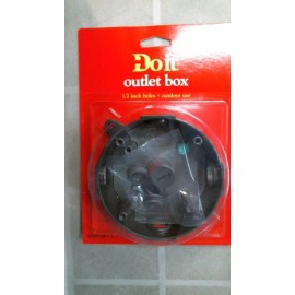 DoitBest 524476 Round Black Outlet Box, 1/2" Holes, Outdoor Use, FREE SHIP