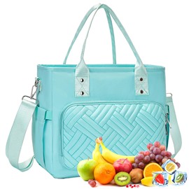 HMLIN OUTOOORS Lunch Box for Women, Large Women's Lunch Bags with an Adjustable Shoulder Strap, Leak Proof Lunch Tote Bag, Insulated Lunch Bag for Office, Work, Picnics, Camp Green
