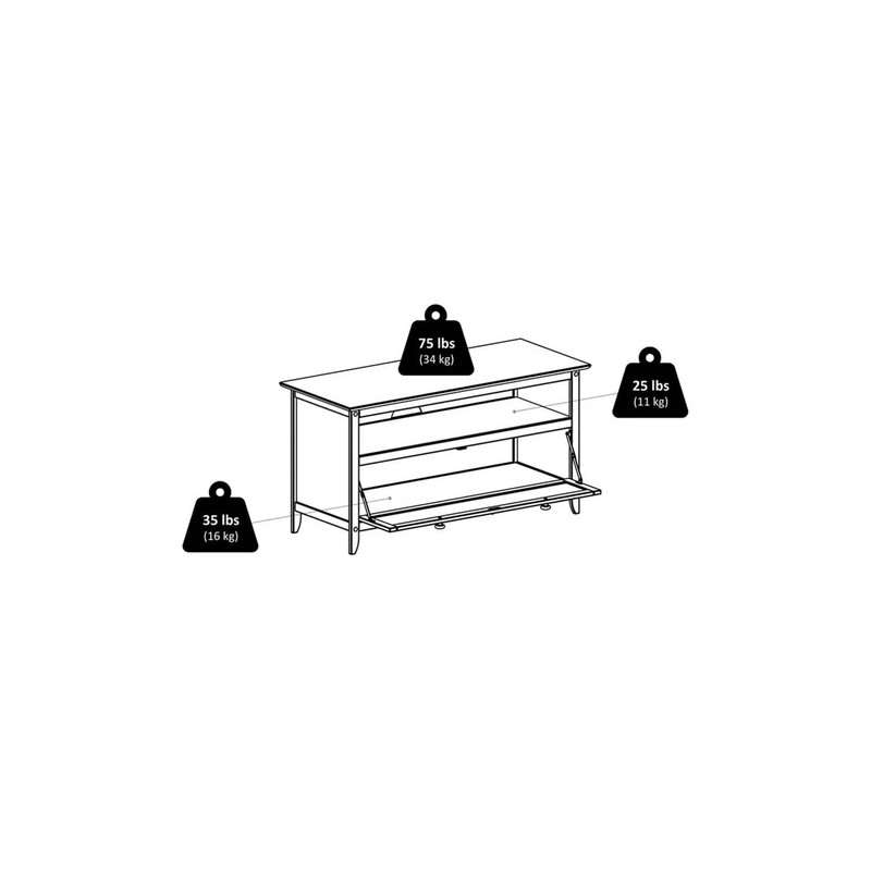 Pemberly Row Transitional Solid Wood TV Stand for TVs up