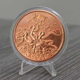 Release The Kraken 1 oz Pure .999 Copper Round Collectible Challenge Coin in Capsule - COA by Heavenly Metals