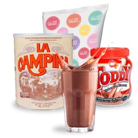Toddy Chocolate - Leche La Campiña Venezuela Beverage Bundle, Powder Drink Mix Variety Pack Instant Powdered Milk And Chocolate Powder Drink Mix, Breakfast Shake with Vitamins and Proteins, Instant Hot and Cold Beverage for Kids & Adults
