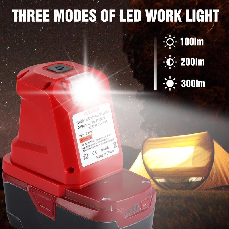 Rechargeable Spotlight Power Tool Lithium Battery Charging Lamp with USB