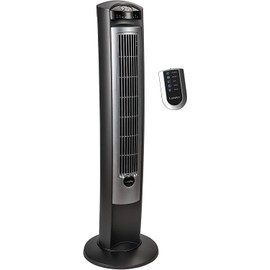 Lasko Oscillating Tower Fan with Remote, Quiet Floor Fans for Bedroom, 42", Silver T42951