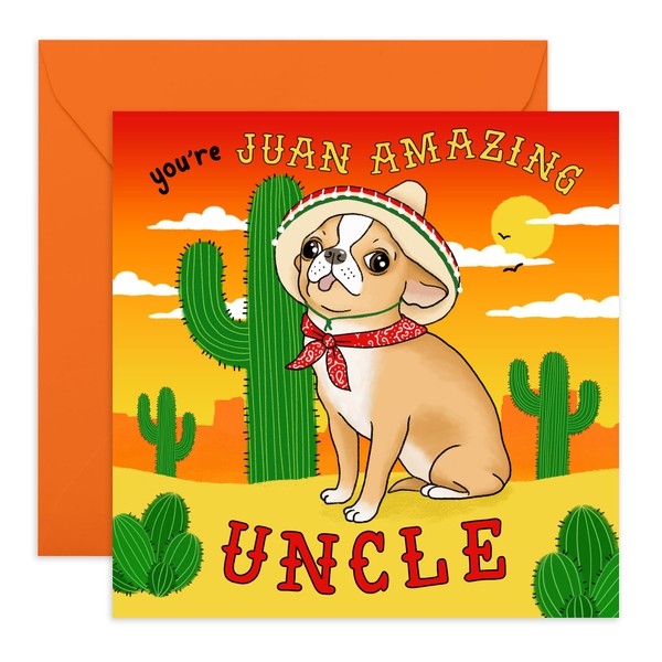 CENTRAL 23 Uncle Birthday Card - Greeting Cards for Uncle Tio - 'Juan Amazing Uncle' - From Niece Nephew Sobrina Sobrino - Fathers Day Card - Comes with Fun Stickers