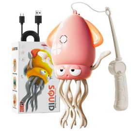 Dancing Octopus Toy for Kids, Electric Crawling Baby tummy time toys with LED Lights, Rechargeable Dancing Squid Music Gift for 3-6 Year Old Boys Girls Birthday, Interactive Octopus Toy (Pink)