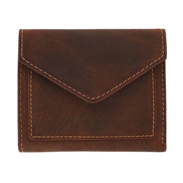 CTM Men's Leather Envelope Style Trifold Wallet, Brown