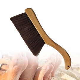 Sand Brush for Beach Feet - Effective Sand Remover with Black Mesh Bag - Essential Beach Accessories Gear for Surfing, Water Sports, Volleyball - Ideal for Ocean and Lakeside Recreation (Khaki)