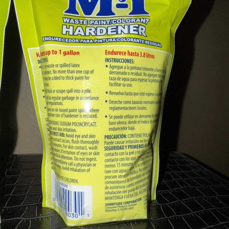 Sunnyside M-1 Waste Paint Hardener 4.7 oz. For 1 Gallon.-Brand