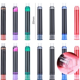 Gullor 35 Pieces Fountain Pen Ink Cartridges with Storage Box, Pen Refills, International Standard Size 2.6 mm Bore Diameter