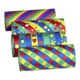 VEPATIM Jumbo Streamers Assorted Designs 15 m Pack of 4