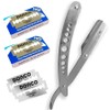 Kazakiri Premium Space Silver Professional Deep Razor, Straight Leather, Body