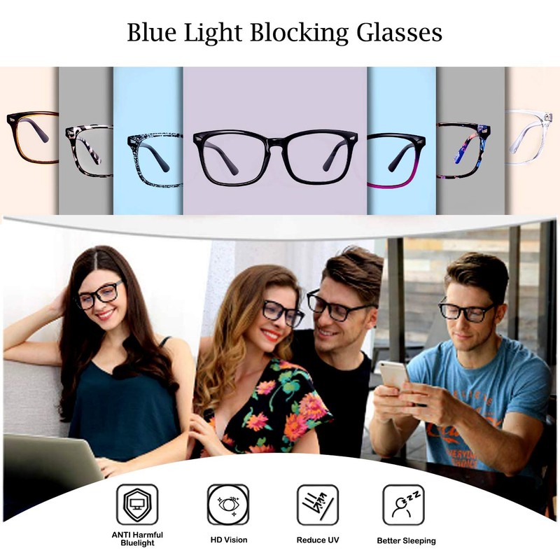 MAXJULI Fake Glasses with Cute Nerd Frame Reading/Gaming/TV/Phones Glasses for