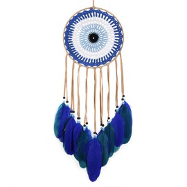 Holmgren Evil Eye Dream Catchers - Blue Dream Catcher for Wall Decor Evil Eye Wall Hanging for Bedroom, Good Luck Charm for Home Offices Living Room Decoration