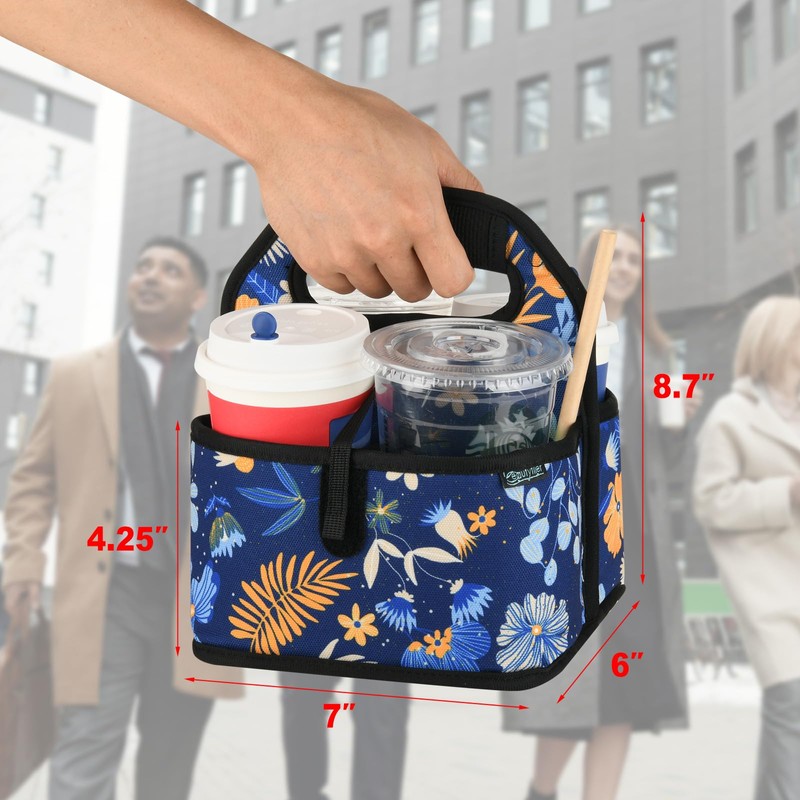 Beautyflier Reusable Insulated Coffee Cup Carrier, Portable Drink Holder with