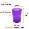 ENGELLAND - 5 x Purple Frosted Plastic Cups 400ml Calibration