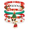 jollone 5 Pack Christmas Bracelets Women Clay Bead Bracelet Xmas