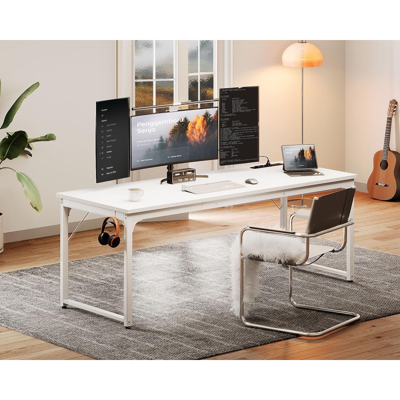 Coleshome 71 Inch Computer Desk with USB Ports, Large Office