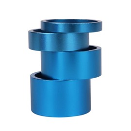 YANRUHFL Aluminium Alloy Bicycle Headset Spacer 1-1/8" (5-10 - 15-20mm) Pack of 4 (Blue)
