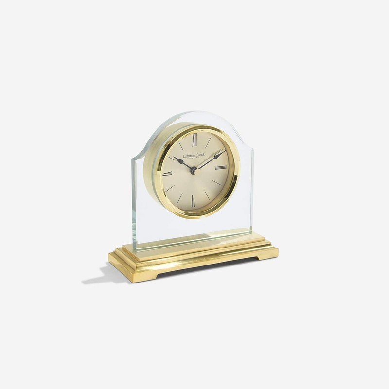 London Clock Gold Break Arch Mantel Clock, 14.5 x 15