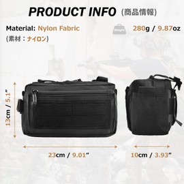Azarxis Molle Pouch, EDC Pouch, Molle Bag, Utility Pouch, Molle System, Tactical, Multi-functional, Bicycle Bag, Frame Bag, Shoulder Bag, 5-way (Shoulder/Sling/Waist Bag) for Survival Games, Outdoor