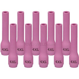 RIVERWELD TIG Alumina Nozzles Ceramic Cups Long 796F75 4XL# 1/4" 6.5mm Orifice Fit DB PTA SR WP 9 20 25 TIG Welding Torch Pack of 10